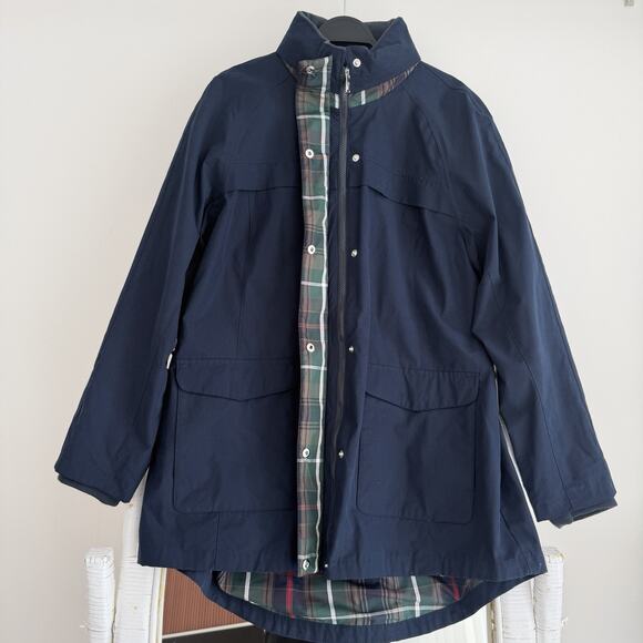 Pendleton Jacket Womens XXL Navy Overcoat Canvas Rain Coat Parka Lined Hooded - Picture 2 of 9